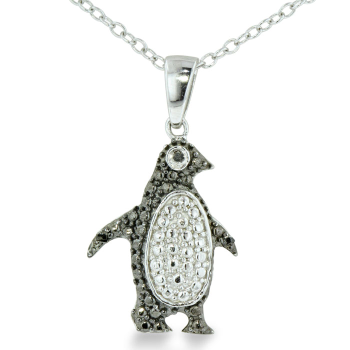 Black Diamond Penguin Necklace