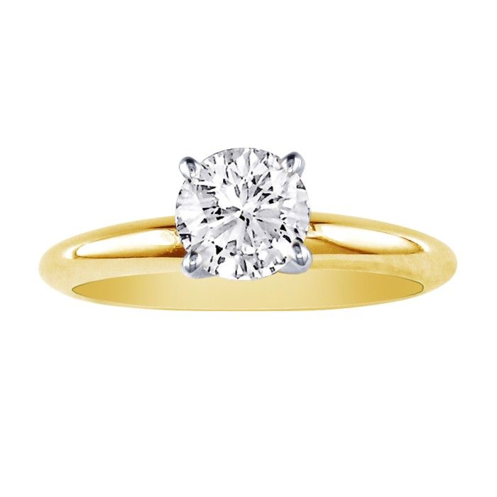1ct Diamond Solitaire Engagement Ring In 14k Yellow Gold, Great Value