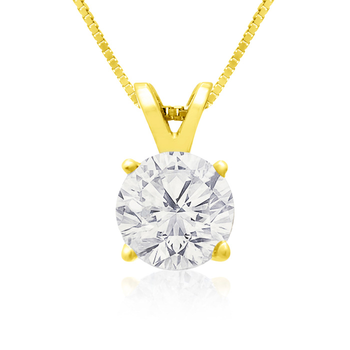 1ct Diamond Pendant in 14k Yellow Gold
