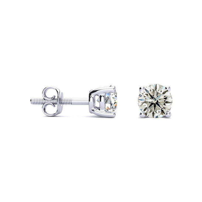 NEW LOWER PRICE 1ct Diamond Stud Earrings in 14k White Gold.