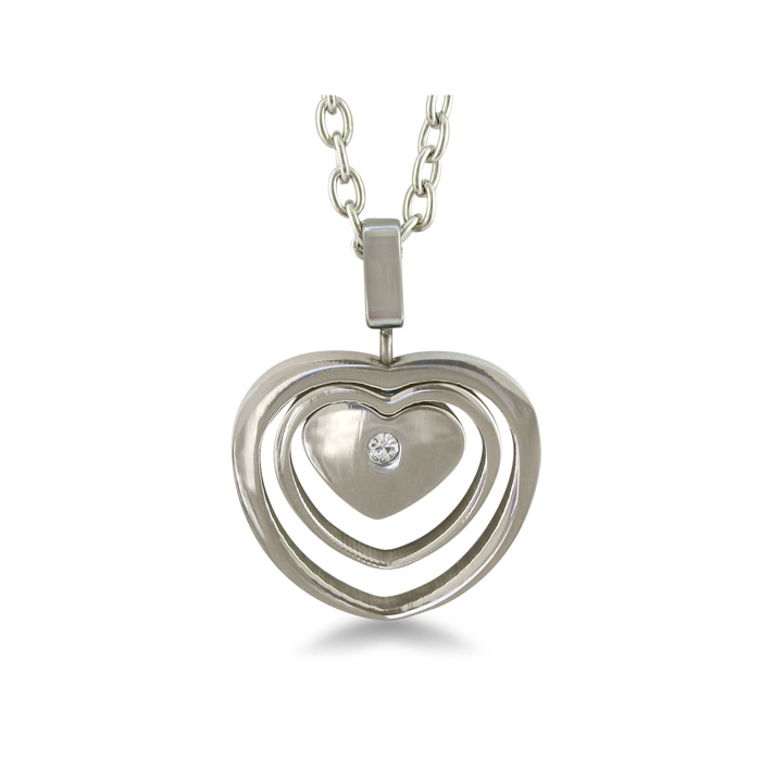 Beautiful Triple Heart Pendant Crafted in Stainless Steel
