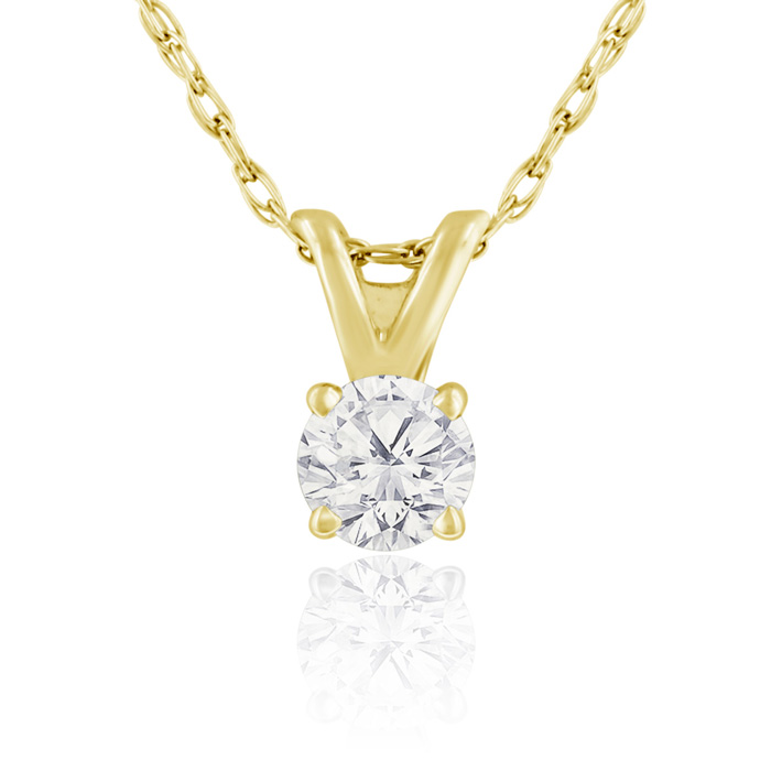 1/6ct 14k Yellow Gold Diamond Pendant