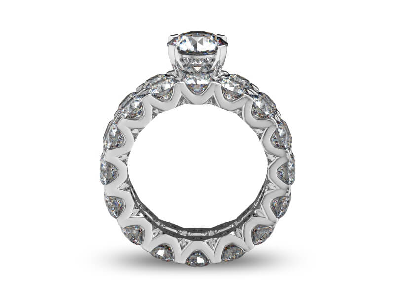 14 Karat White Gold 8 1/2 Carat Diamond Eternity Engagement Ring With