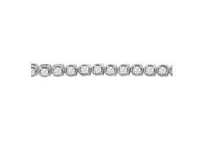 2 Carat Halo Diamond Tennis Bracelet In White Gold, 7 Inches