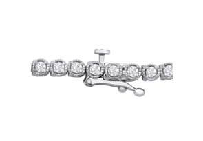 2 Carat Halo Diamond Tennis Bracelet In White Gold, 7 Inches