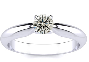 1/3ct Diamond Solitaire Engagement Ring in 14k White Gold
