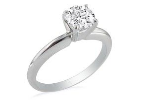 1/3ct Diamond Solitaire Engagement Ring in 14k White Gold
